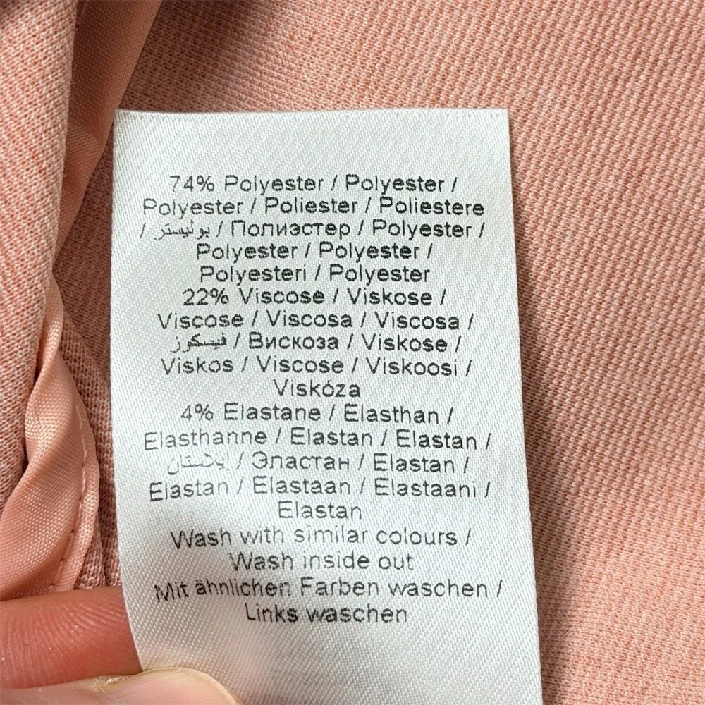 ICHI Kate Blazer Blush Pink Slim Fit Single Button Workwear Jacket S